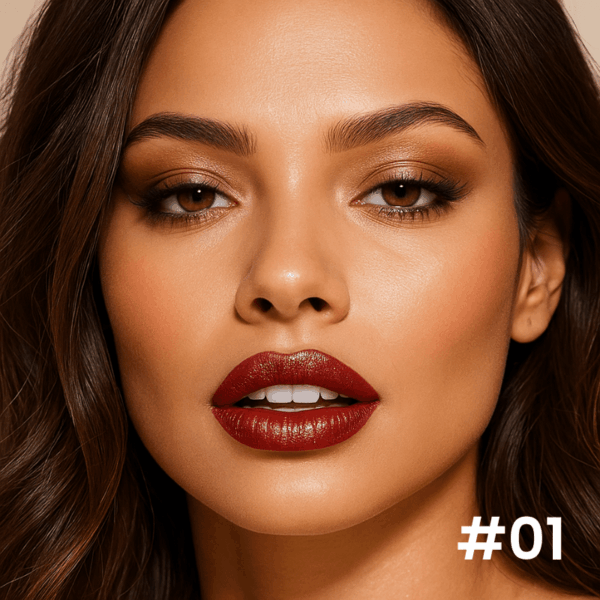 Velvet Glow Lipstick Shine - Brilho Sofisticado e Cor Intensa Que Valoriza Seus Lábios. - Imagem 2